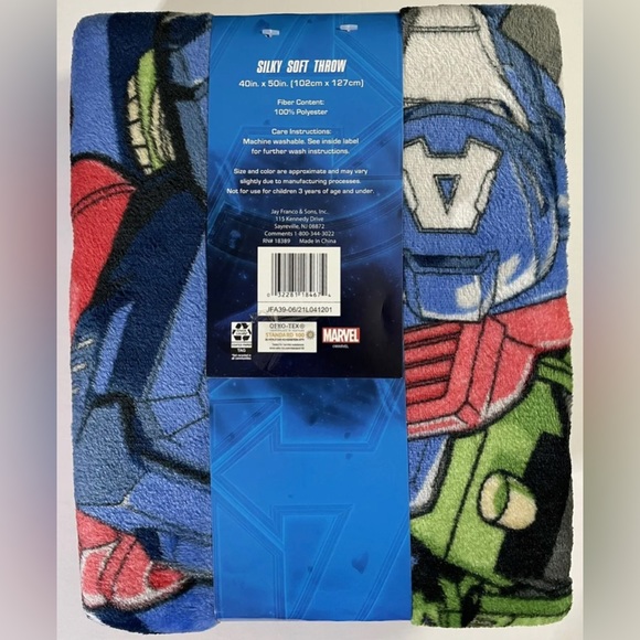 Marvel Avengers Superheroes HEROES UNITED Mech Strike 40" x 50" Silky Soft Throw - Picture 2 of 2